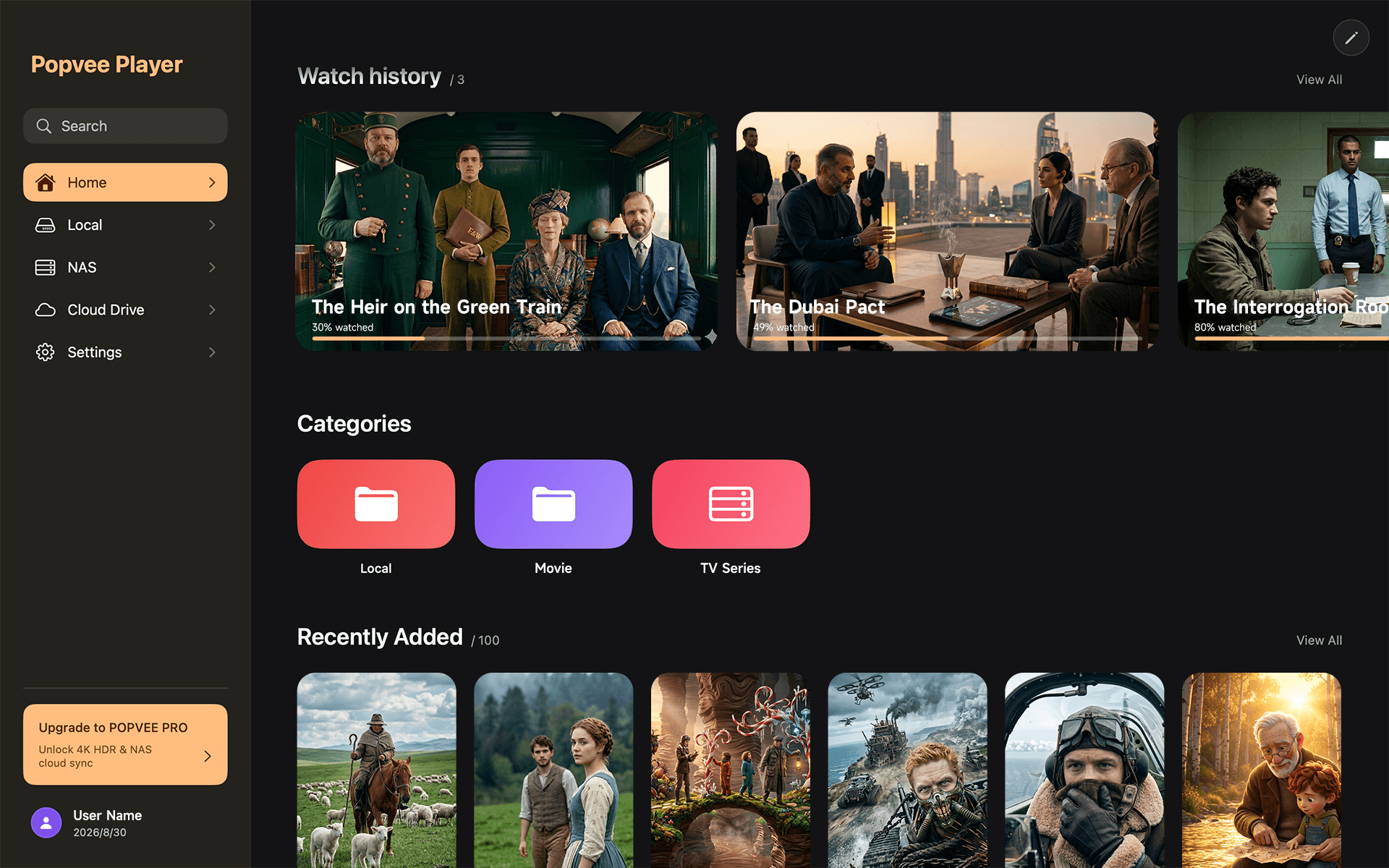 Popvee media library on Mac
